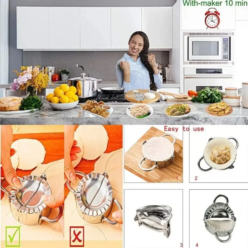 قالب ضغط الزلابية من الفولاذ ا - مراجعة Gyoza Dumpling Maker وسعره